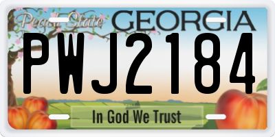 GA license plate PWJ2184