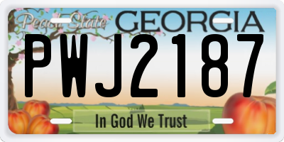 GA license plate PWJ2187