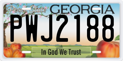 GA license plate PWJ2188