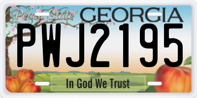 GA license plate PWJ2195