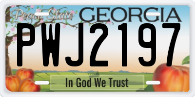 GA license plate PWJ2197