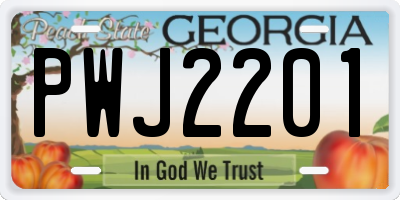 GA license plate PWJ2201