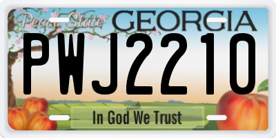 GA license plate PWJ2210