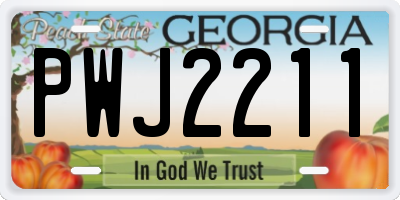 GA license plate PWJ2211