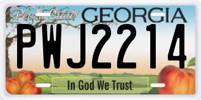 GA license plate PWJ2214