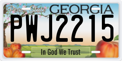 GA license plate PWJ2215