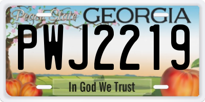 GA license plate PWJ2219
