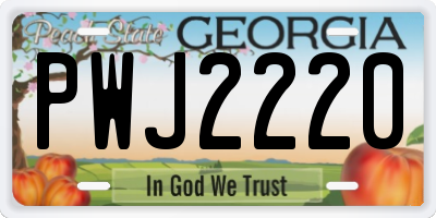 GA license plate PWJ2220