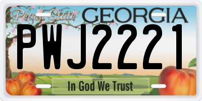 GA license plate PWJ2221