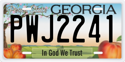 GA license plate PWJ2241