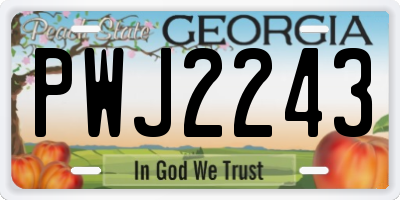 GA license plate PWJ2243