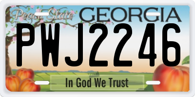 GA license plate PWJ2246