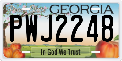 GA license plate PWJ2248