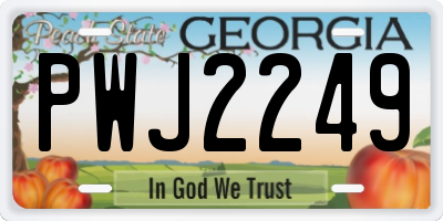 GA license plate PWJ2249