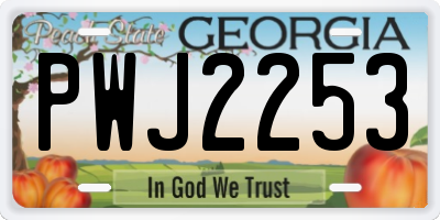 GA license plate PWJ2253