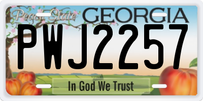 GA license plate PWJ2257