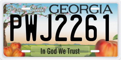 GA license plate PWJ2261