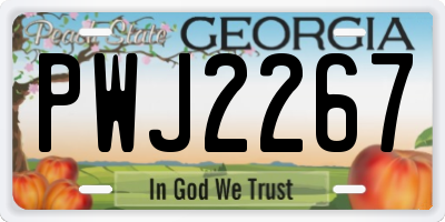 GA license plate PWJ2267