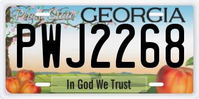 GA license plate PWJ2268