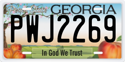 GA license plate PWJ2269