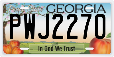 GA license plate PWJ2270