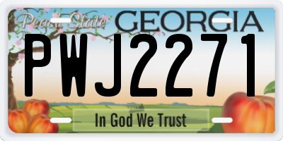 GA license plate PWJ2271