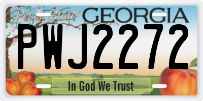 GA license plate PWJ2272