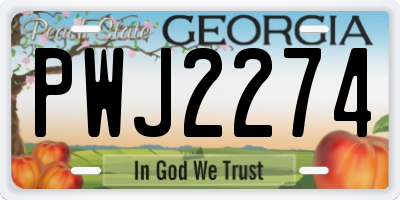 GA license plate PWJ2274