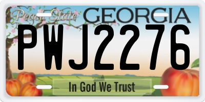 GA license plate PWJ2276