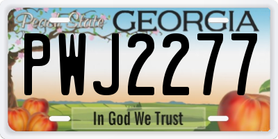 GA license plate PWJ2277