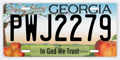 GA license plate PWJ2279