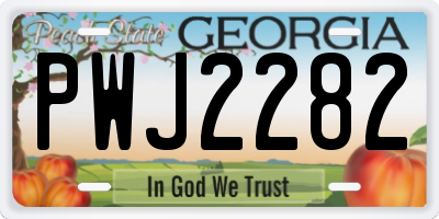 GA license plate PWJ2282
