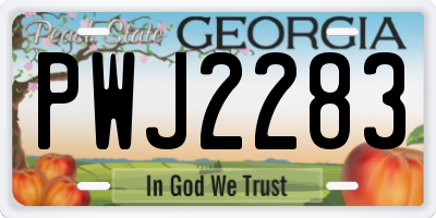 GA license plate PWJ2283