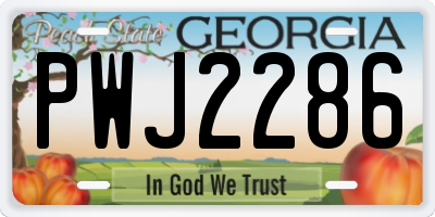 GA license plate PWJ2286