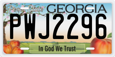 GA license plate PWJ2296