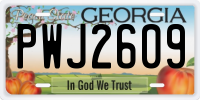 GA license plate PWJ2609