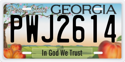 GA license plate PWJ2614