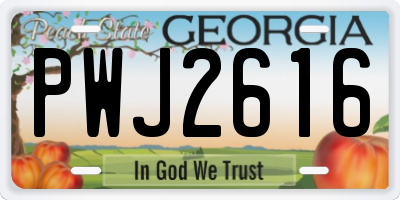 GA license plate PWJ2616