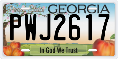 GA license plate PWJ2617