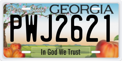GA license plate PWJ2621