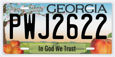 GA license plate PWJ2622