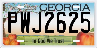 GA license plate PWJ2625
