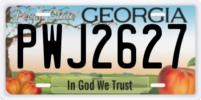 GA license plate PWJ2627