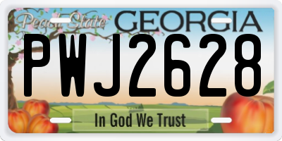 GA license plate PWJ2628