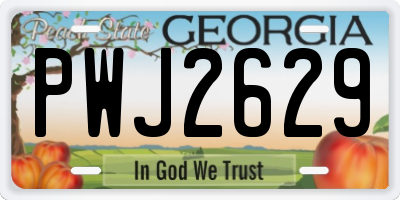 GA license plate PWJ2629