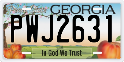 GA license plate PWJ2631