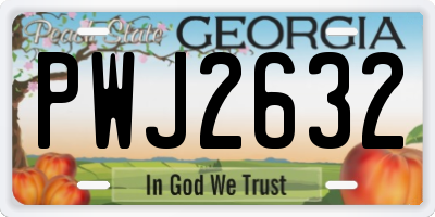 GA license plate PWJ2632