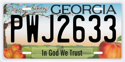 GA license plate PWJ2633