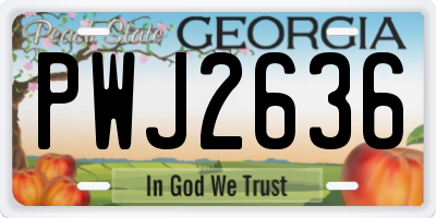 GA license plate PWJ2636