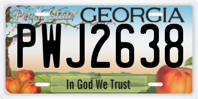 GA license plate PWJ2638